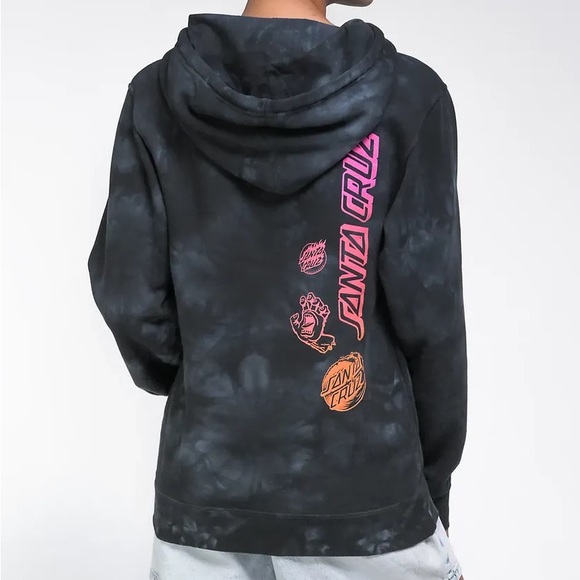 Santa Cruz Mono Group Dot Faded Black Tie Dye Hoodie - Picture 2 of 8